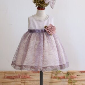 【現品90㎝】ショートドレスR-098　パープル