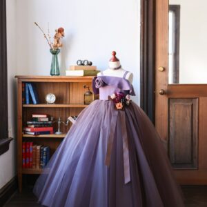 ロングドレスR-113　ブラウン