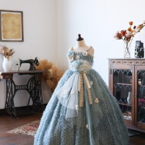 ロングドレスR-107　ブルー