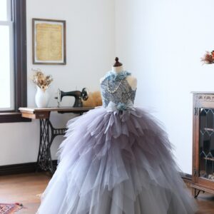 ロングドレスR-108　グレー