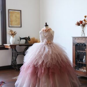 ロングドレスR-108　ピンク