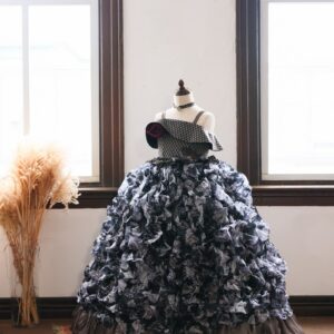 ロングドレスR-109　モノトーン