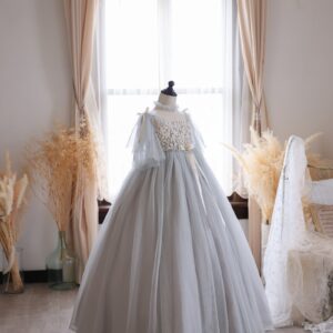 ロングドレスR-111　シルバー