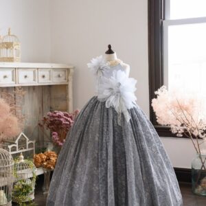 ロングドレスR-105　グレー