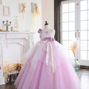 【現品120㎝】ロングドレスR-112　ピンク