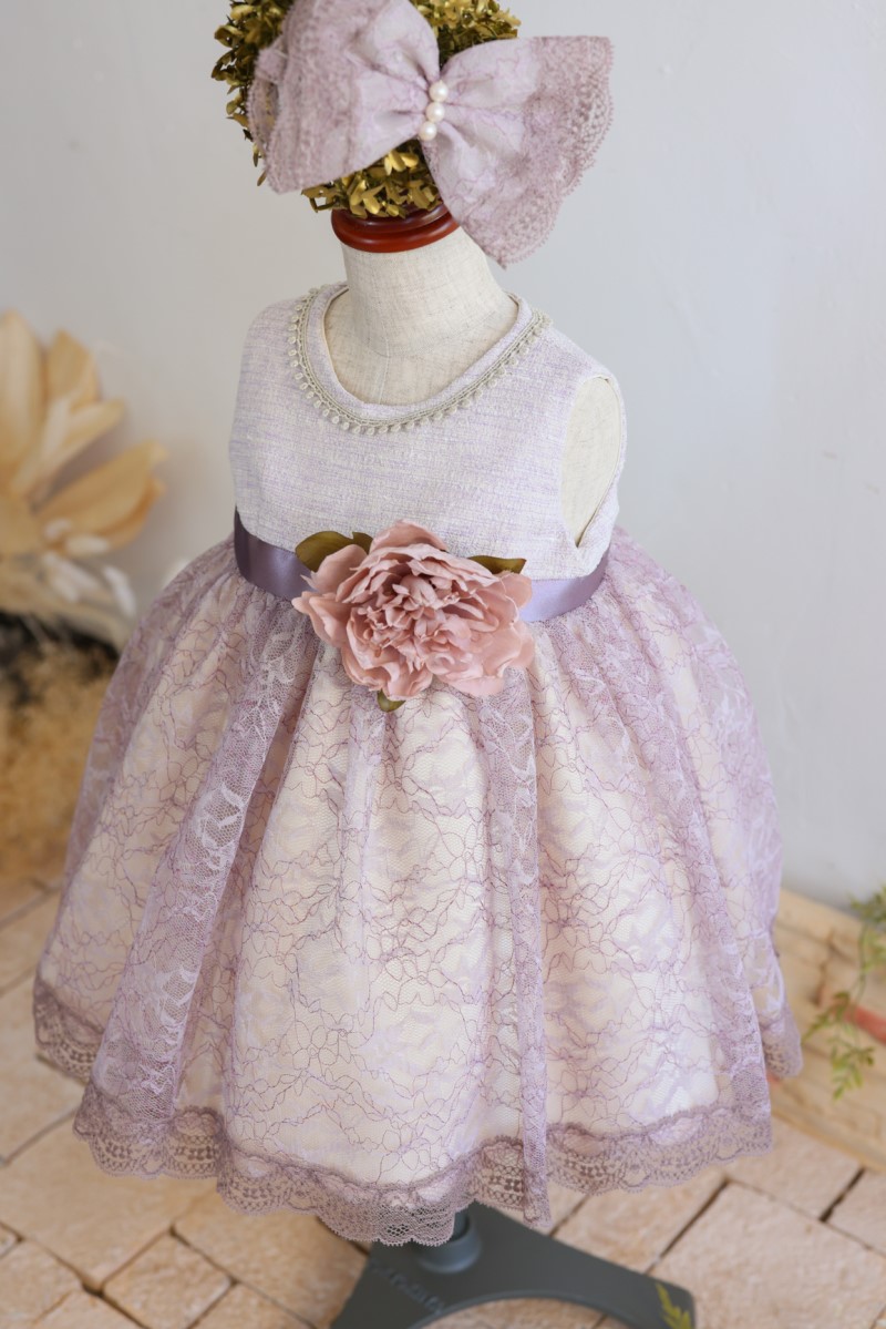 【現品90㎝】ショートドレスR-098　パープル - 画像 (4)