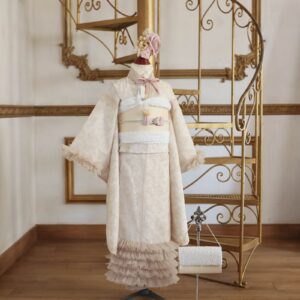 【現品】フェアリーレース 7歳きもの RC730-A【ベージュゴールド】