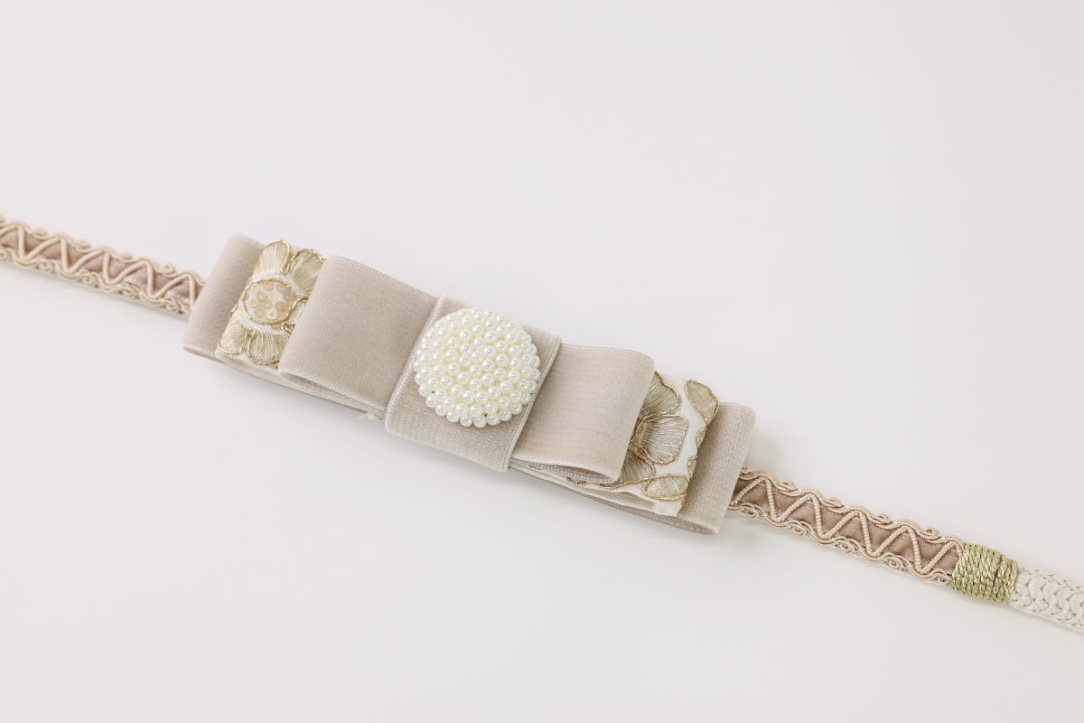 '-ラフィネオリジナル- ベロア三段リボン帯〆 3色展開 - 画像 (2)