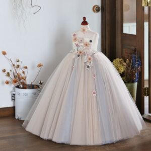 ロングドレスR-052　ベージュ