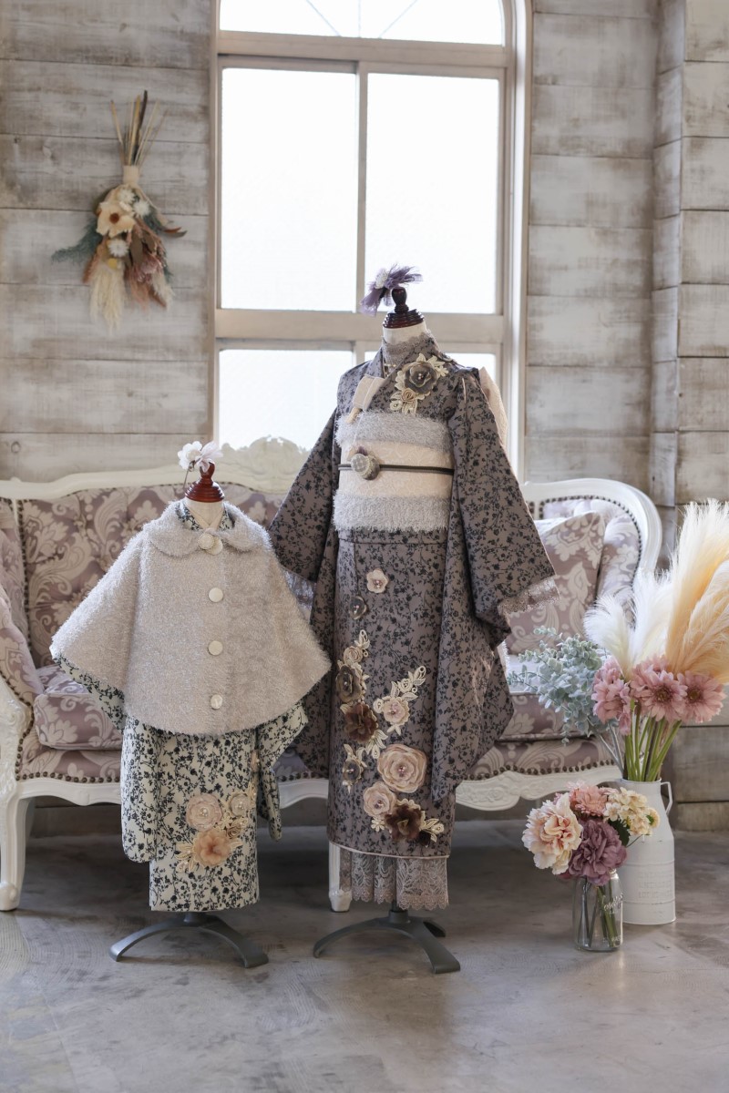 【アウトレット】ロココ・ガーリィ 7歳きものフルセット -Rococo Girly-【ブラウン】 - 画像 (15)