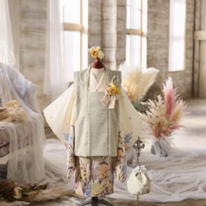 【トルソー現品】アンティークガーデン 3歳被布セット RC722-A 【クリーム】