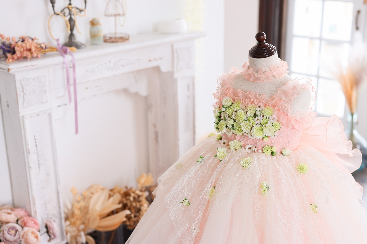 ロングドレスR-124 サーモンピンク - 画像 (8)