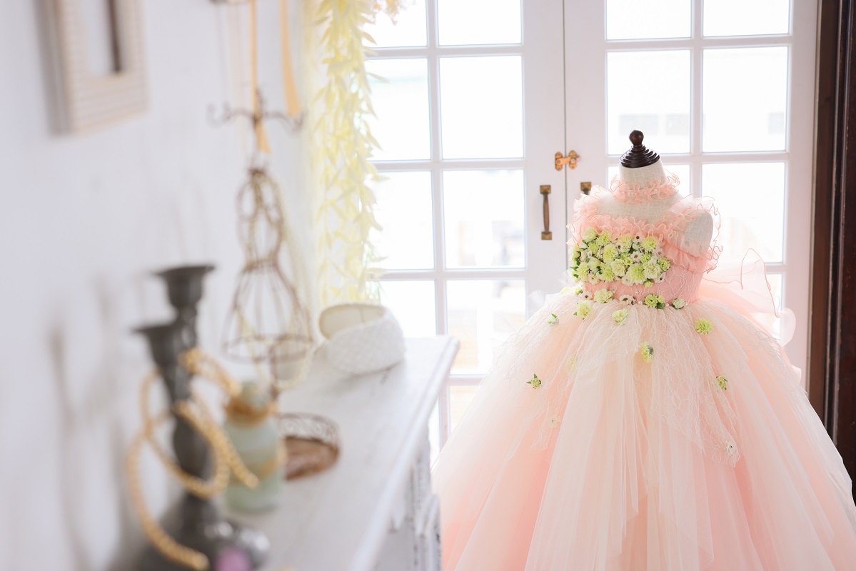 ロングドレスR-124 サーモンピンク - 画像 (7)