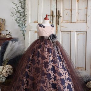 ロングドレスR-084　 ベージュ