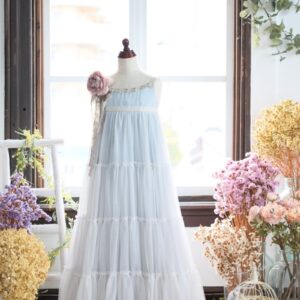 ロングドレスR-093　ブルー