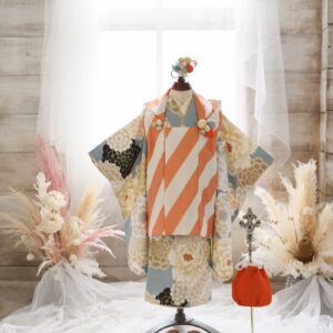 【トルソー現品】ネオ・トラッドファミリー 3歳被布セット RC702-B 【アイスグレー】