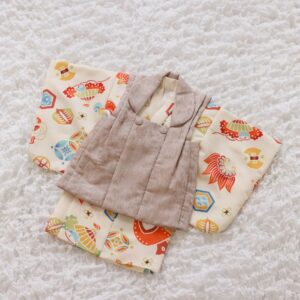 【現品】ラフィネココベイビーズ 男児ベビー被布 RC772-A【クリーム】