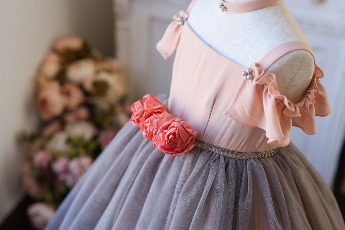 ロングドレスR-091 サーモンピンク - 画像 (4)