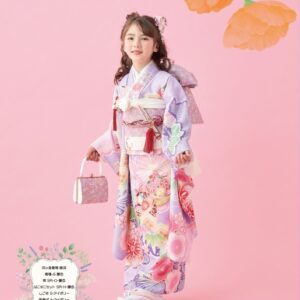 式部浪漫7歳きもの 絵羽 梅毬6【藤色】