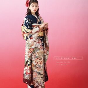 2026正絹振袖　ひいな　№1184　-紺藍色-