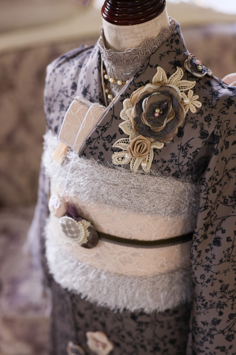 【アウトレット】ロココ・ガーリィ 7歳きものフルセット -Rococo Girly-【ブラウン】 - 画像 (8)