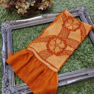 絞り帯揚　2023ラフィネ別注カラー　柄総絞り　正絹【残数限り】くすみオレンジ