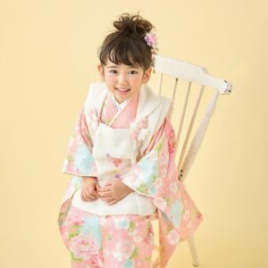 式部浪漫3歳女児被布セット 梅疋田27【ピンク】