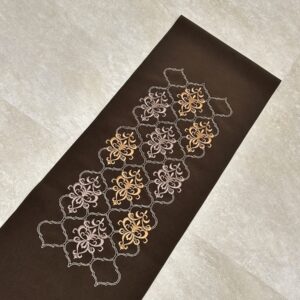 シルエリーししゅう半衿2408ダマスク×ブラウン