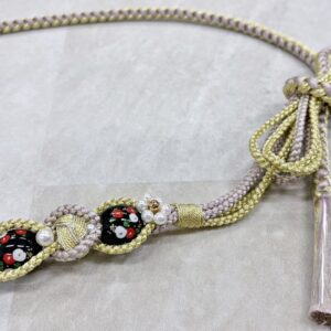 帯〆組みひもトンボ玉 うすピンク TOJ-2409d