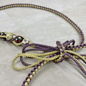 帯〆組みひもトンボ玉 紫 TOJ-2409e