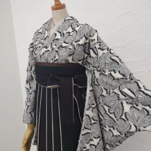 【アウトレット】ラフィネモカ特別現品二尺袖（サイズ1.85）カットジャガード2308-b/RH-51