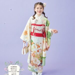 式部浪漫7歳きもの 絵羽 梅がさね8【ヒワ】