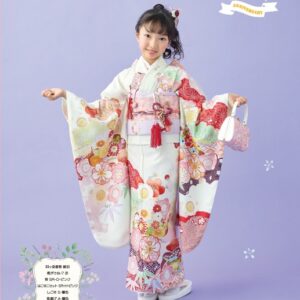 式部浪漫7歳きもの 絵羽 梅がさね7【赤】