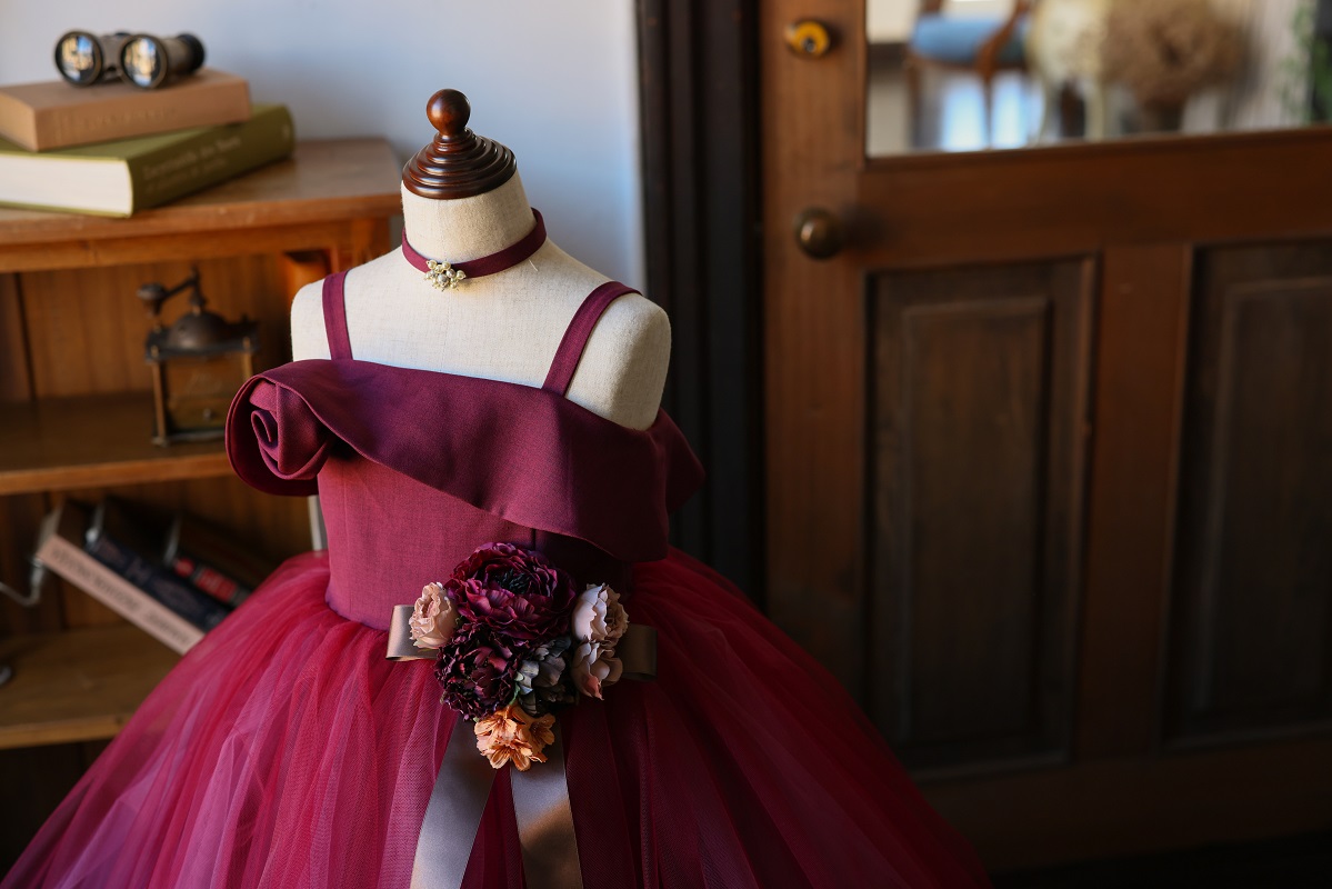 ロングドレスR-113 ワイン - 画像 (4)