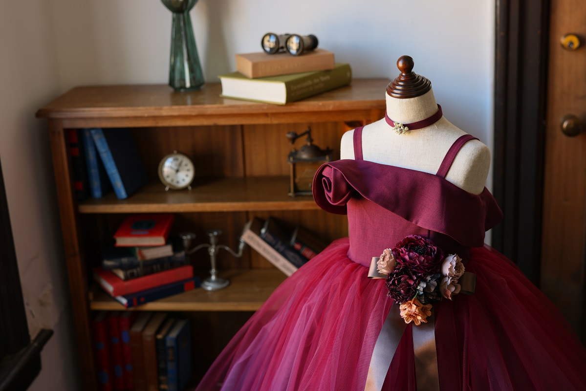 ロングドレスR-113　ワイン - 画像 (5)