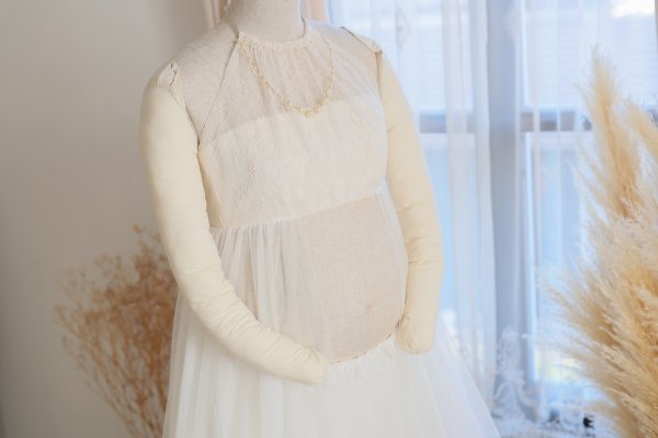 マタニティードレス R-2017　ホワイト - 画像 (6)