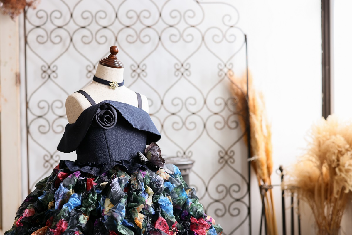 【現品120cm】ロングドレスR-109　マルチカラー - 画像 (9)