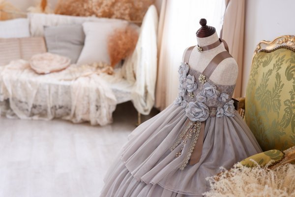 ロングドレスR-104 グレー - 画像 (3)