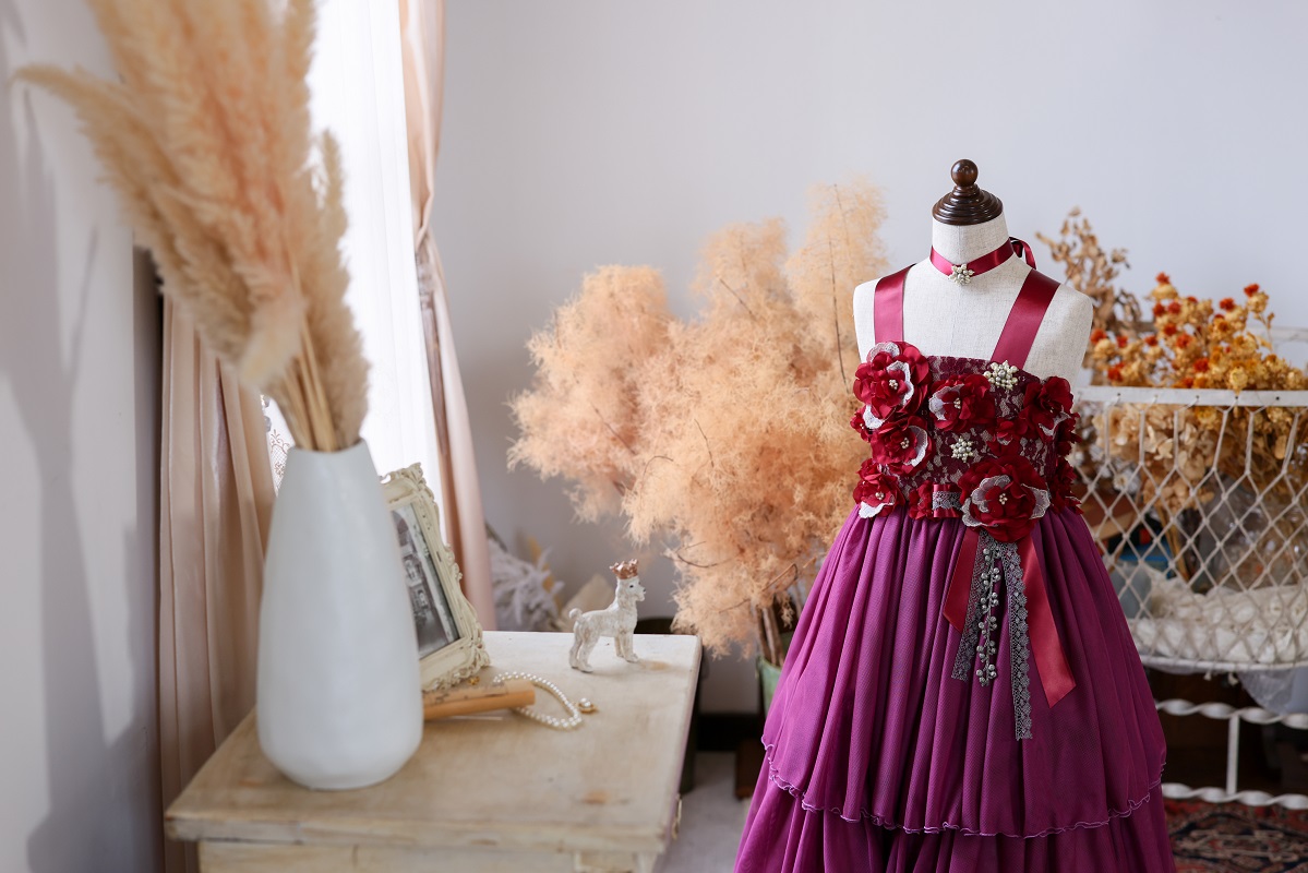 ロングドレスR-104 ワイン - 画像 (9)