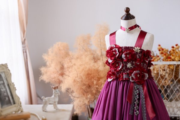 ロングドレスR-104 ワイン - 画像 (8)