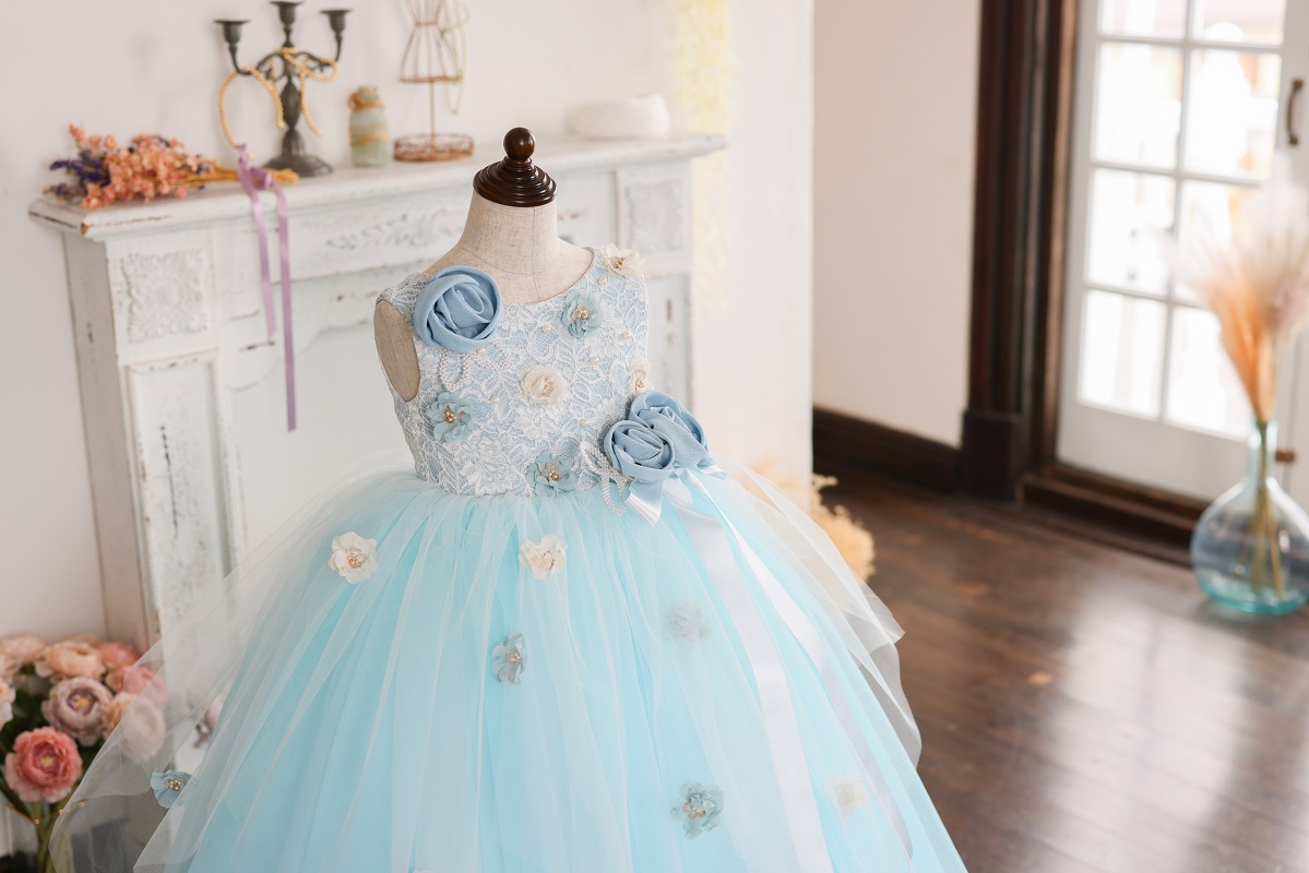 ロングドレスR-112 ブルー - 画像 (8)