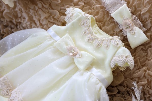 【現品70㎝】ベビーロンパースドレスRB-811　イエロー - 画像 (3)