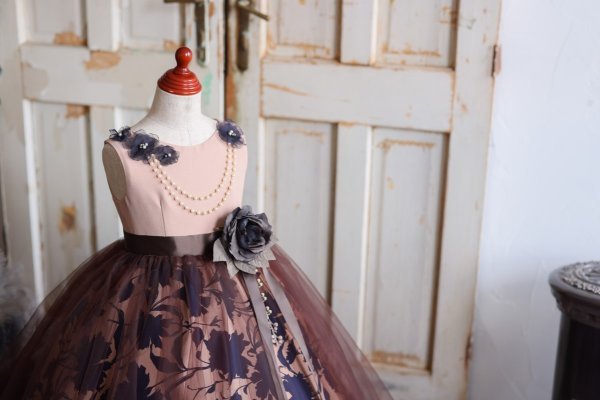 ロングドレスR-084　 ベージュ - 画像 (8)