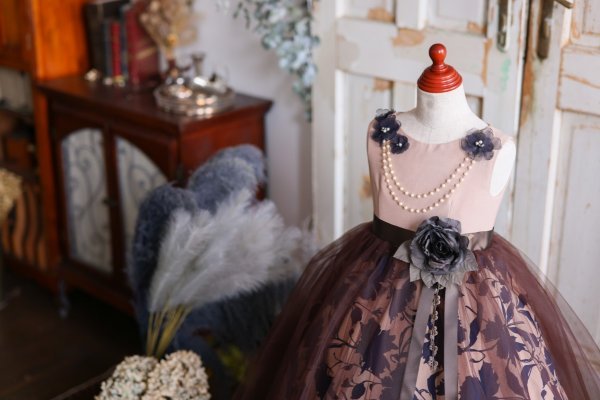 ロングドレスR-084　 ベージュ - 画像 (7)