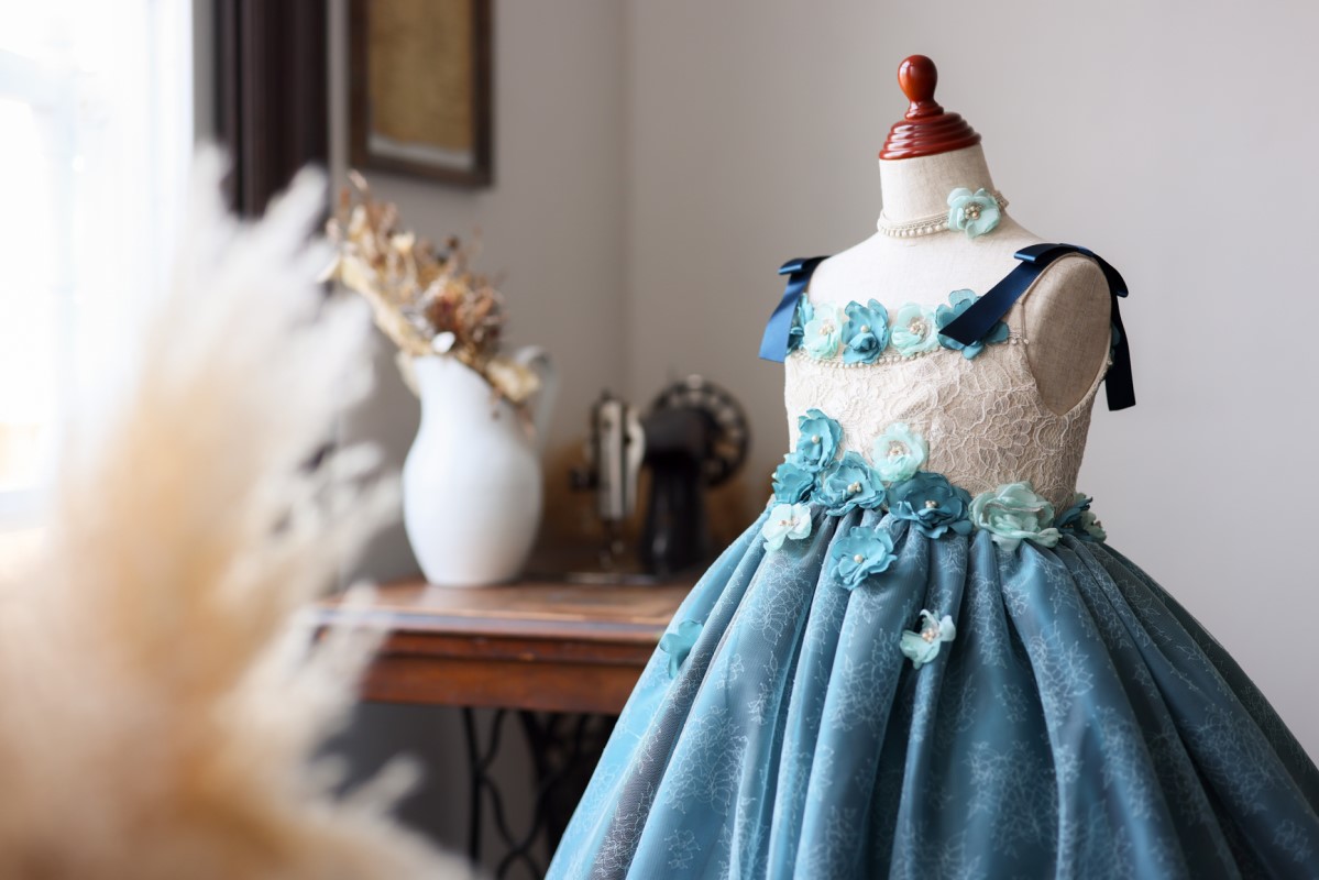 ロングドレスR-089　ブルーグリーン - 画像 (10)