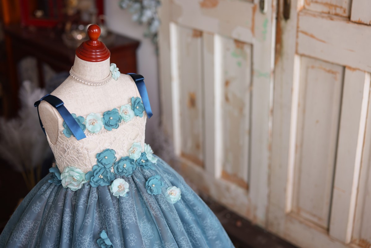 ロングドレスR-089　ブルーグリーン - 画像 (11)