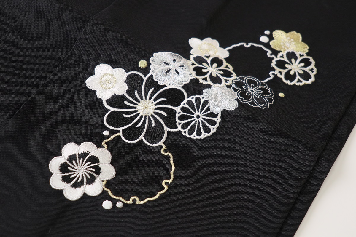 卒業袴 雪輪刺繍 RMO2401-b2 ブラック - 画像 (3)