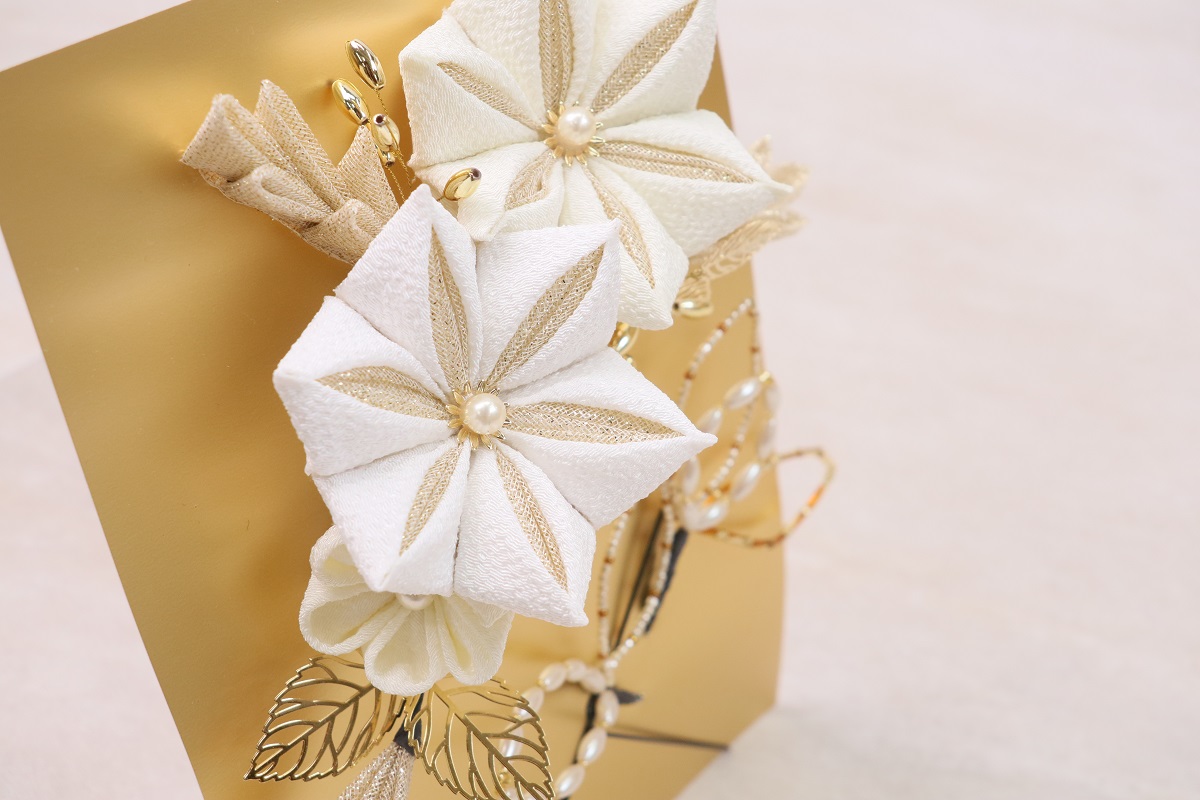 髪飾り大人用 つまみ RCH0624-a白金 - 画像 (9)