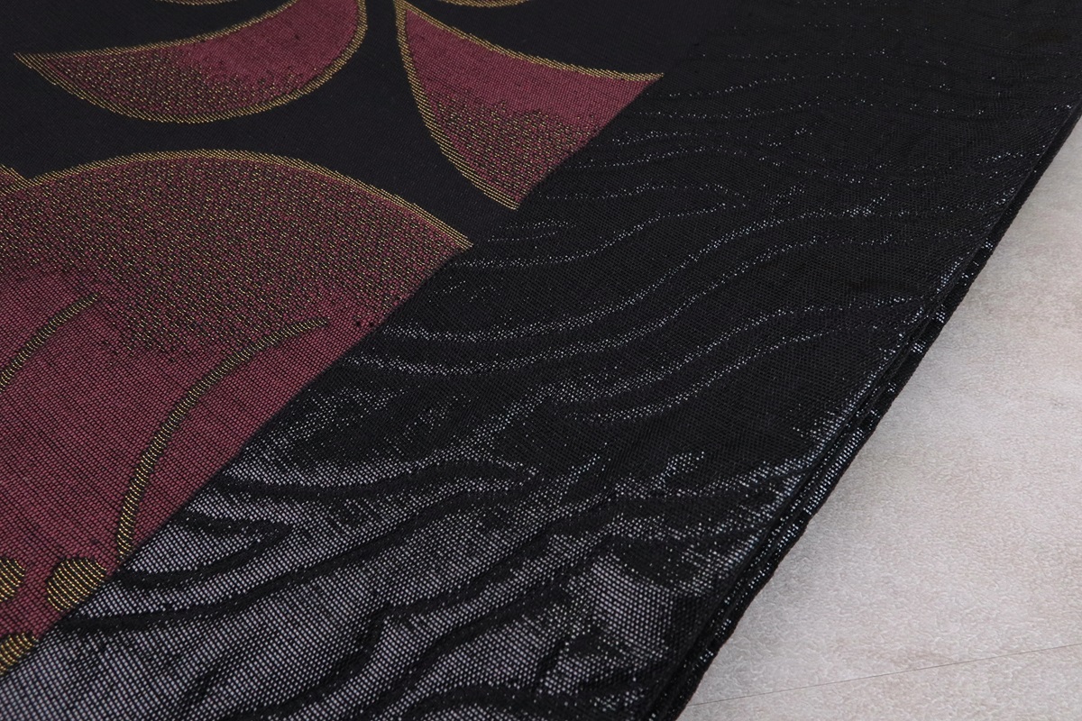 袋帯【正絹】振袖用 RO-2407MO2ワイン黒 - 画像 (4)