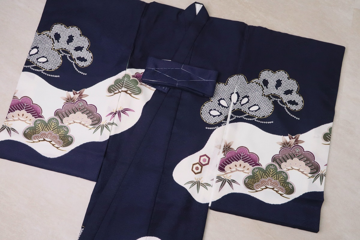 【現品】 男児お宮参り祝着 しゃれっこNo.「安芸1-A」【紺】 - 画像 (3)